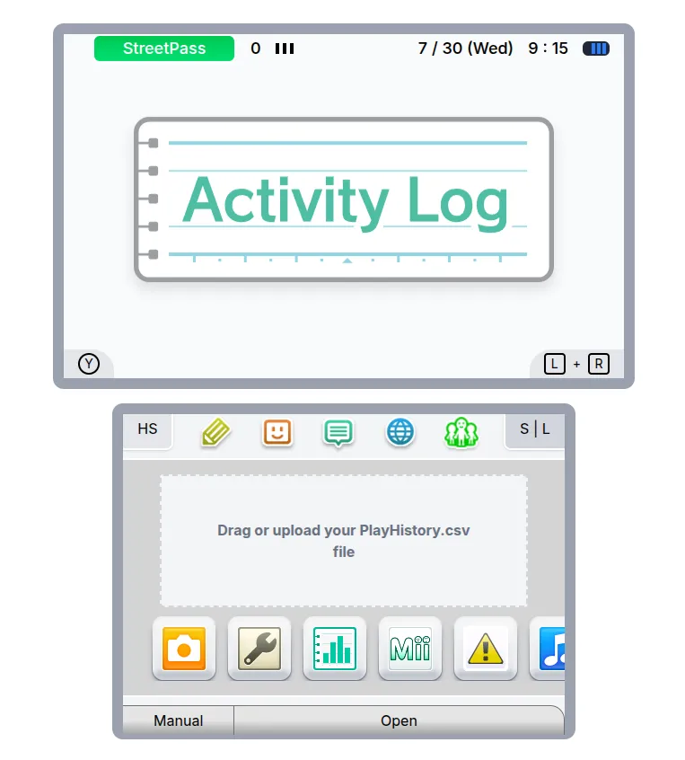 3DS Activity Log homepage